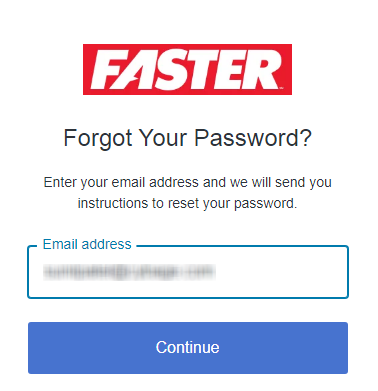 FASTER Web Forgot Password