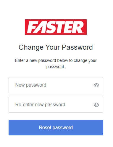 FASTER Web Change Password